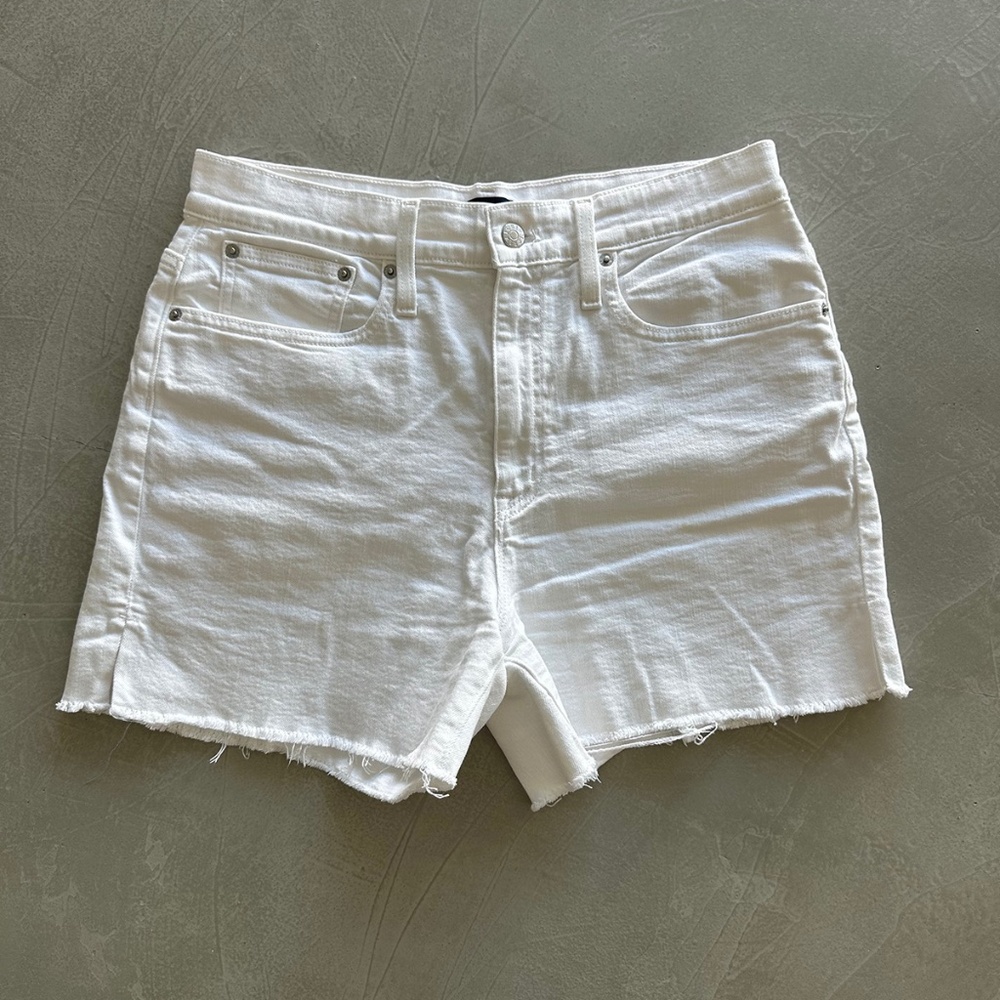 White Denim High Waisted Cutoff Shorts